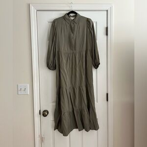 Max Studio size small army green tan maxi midi dress